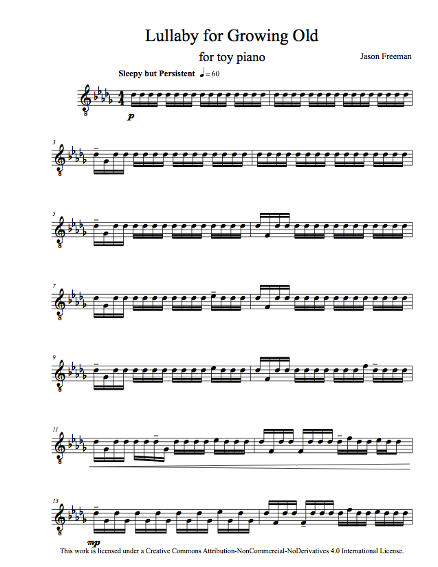 Toy Piano Score, page 1